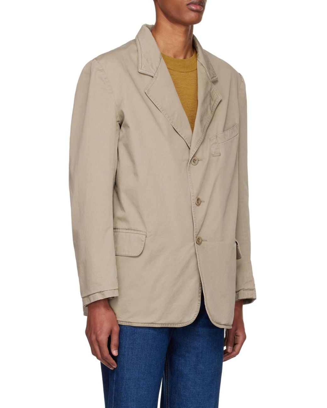 Maison Margiela Natural Notched-Lapels Single-Breasted Blazer for men