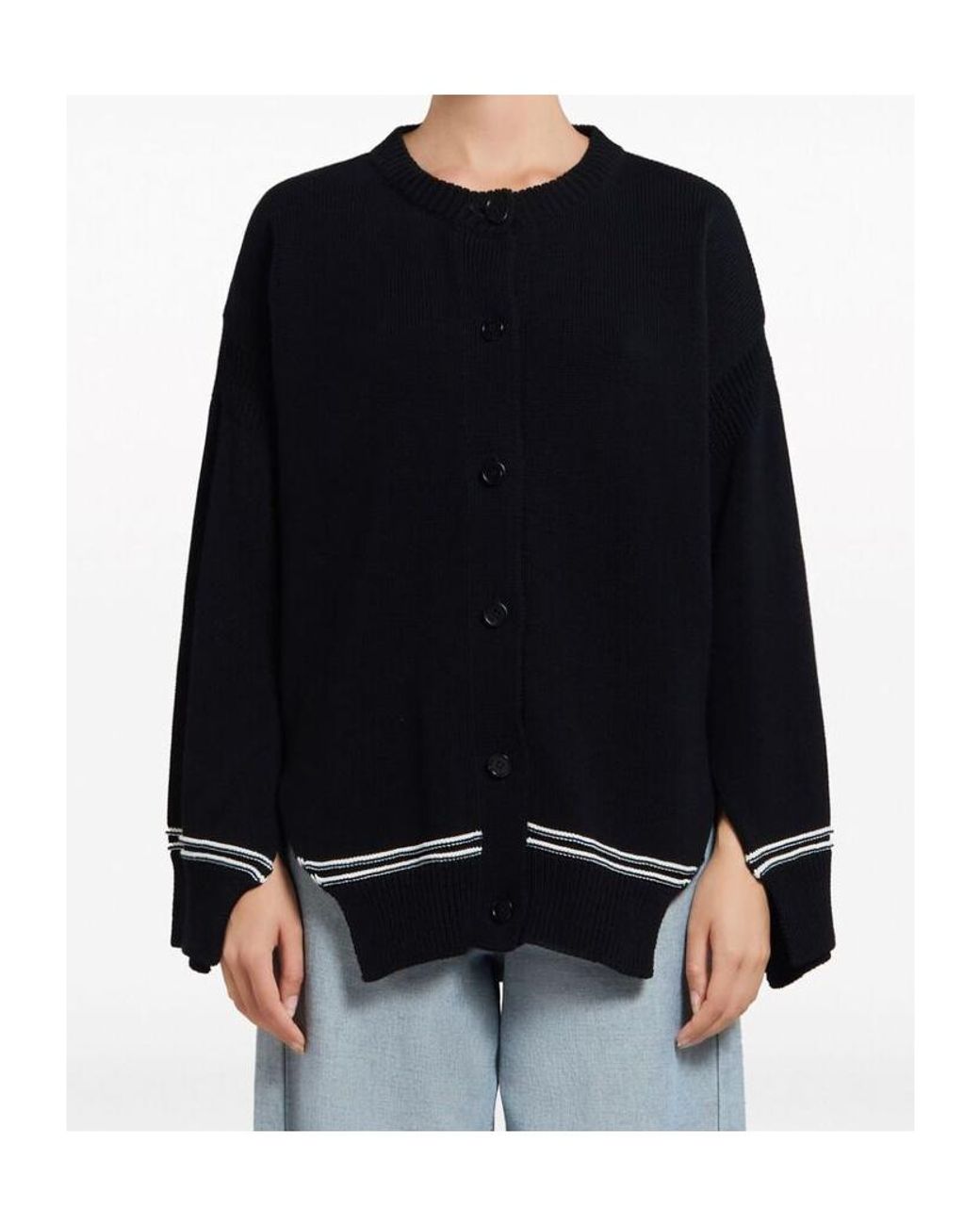 Marni Black Buttoned Oversized-Fit Cardigan