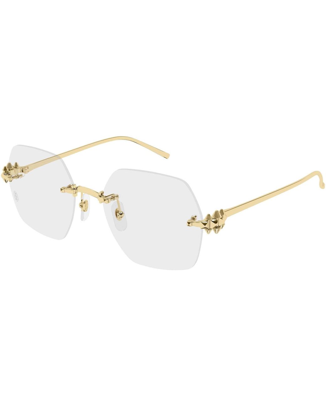 Cartier White Geometric Frame Glasses for men