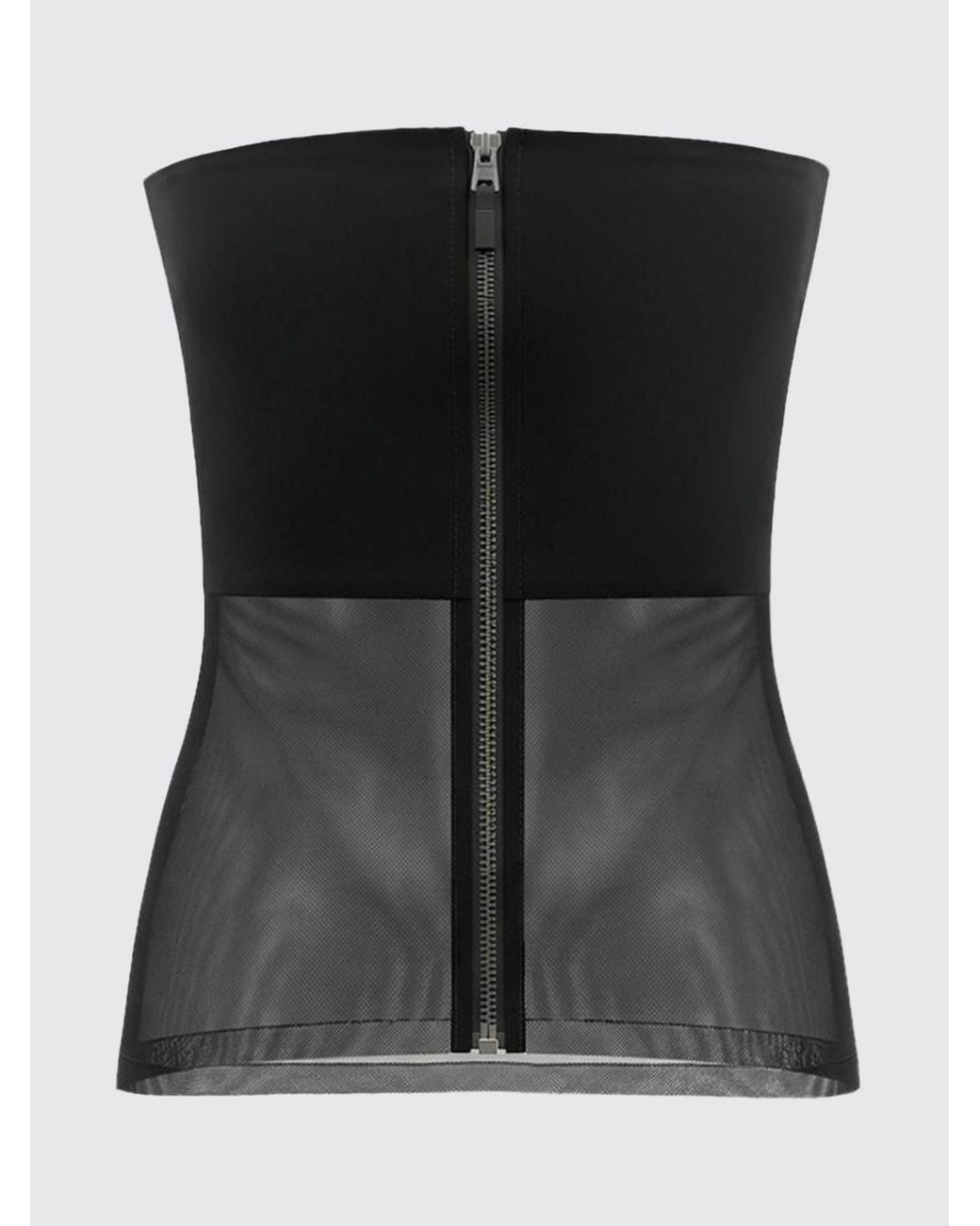 Rick Owens Black Strapless Bustier Top