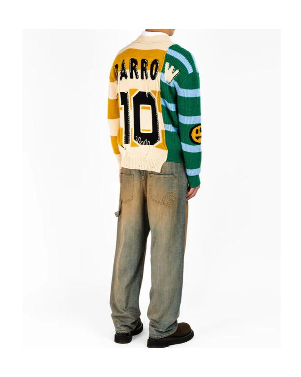 Barrow Yellow Striped Cardigan for men
