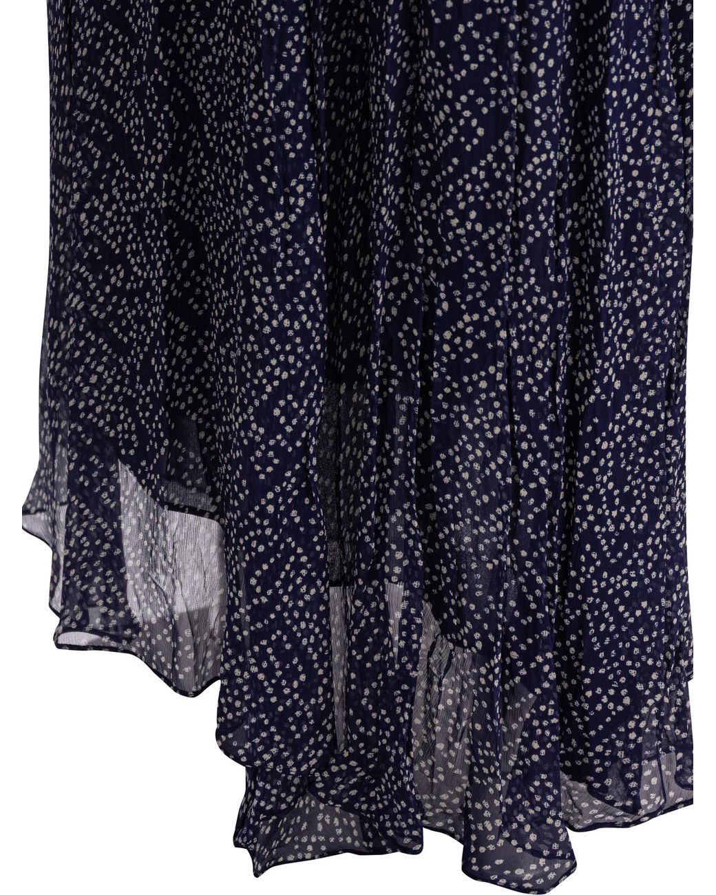 Isabel Marant Blue Lycia Asymmetric Patterned Midi Skirt
