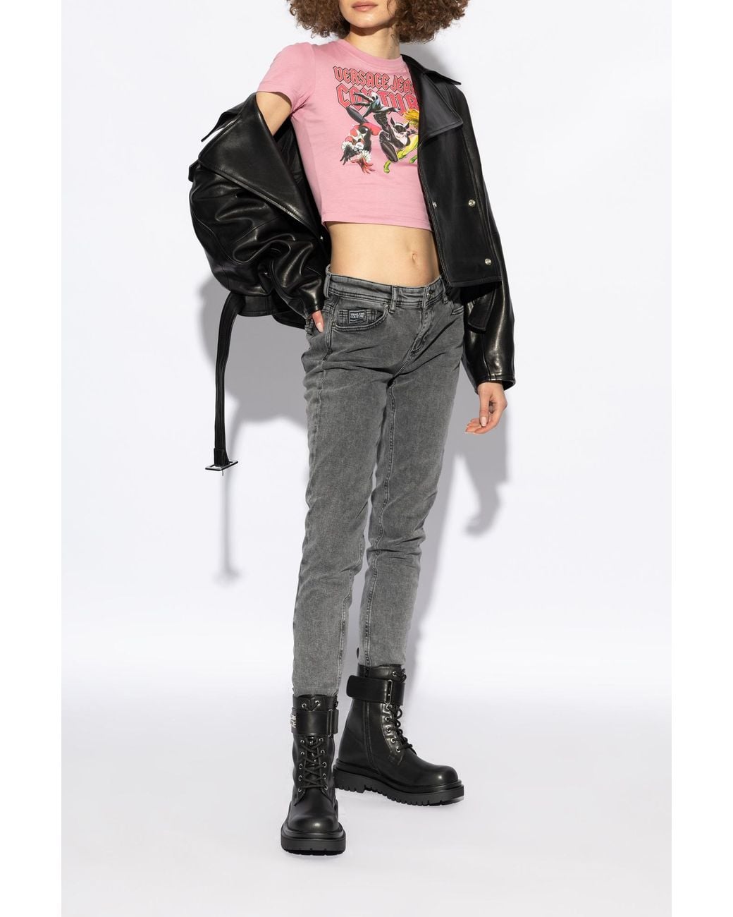 Versace Jeans Black Couture Drew Lace-Up Boots