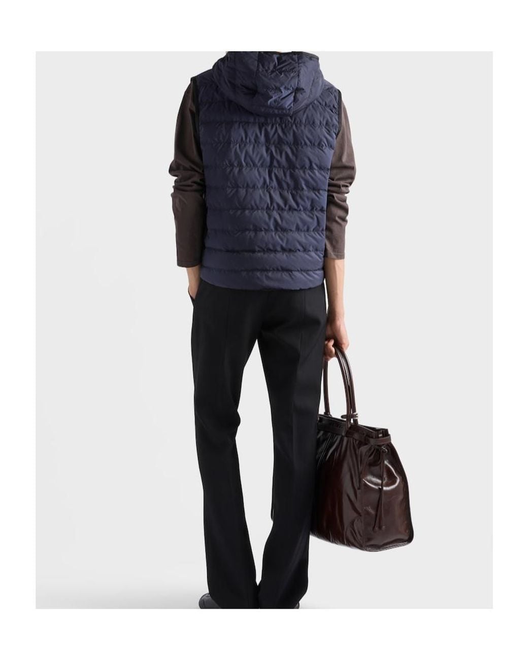 Prada Blue Re-Nylon Down Vest for men