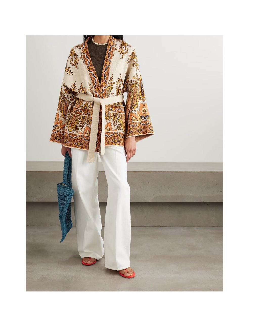 Etro Brown Belted Cape