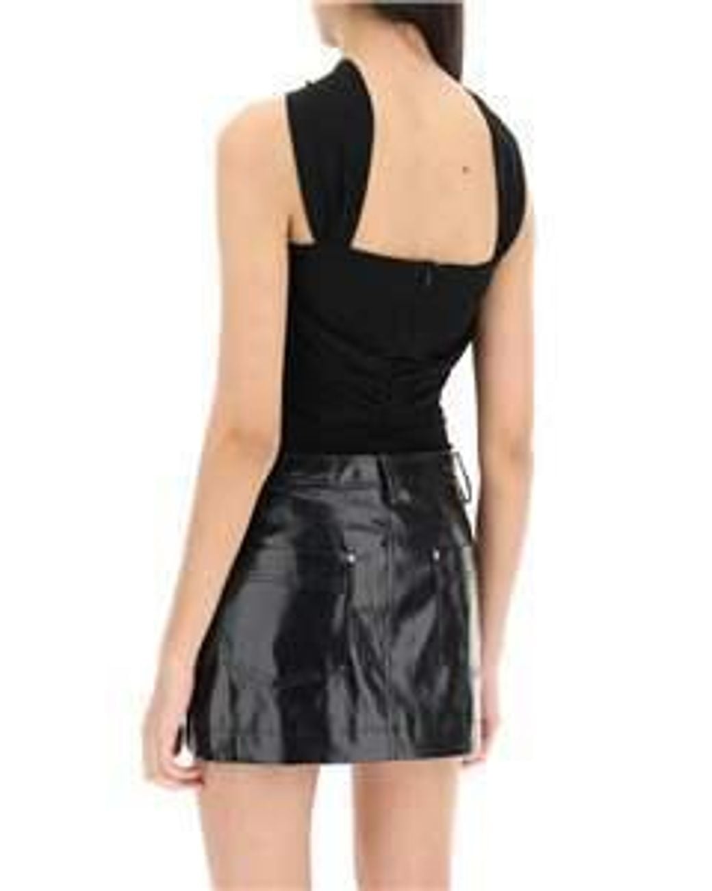 Magda Butrym Black Twisted Cut-Out Bodysuit