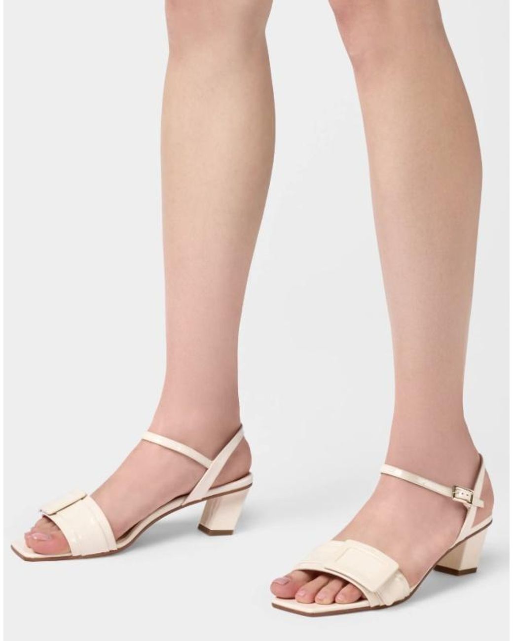 Roger Vivier White 'Belle Vivier' Sandals