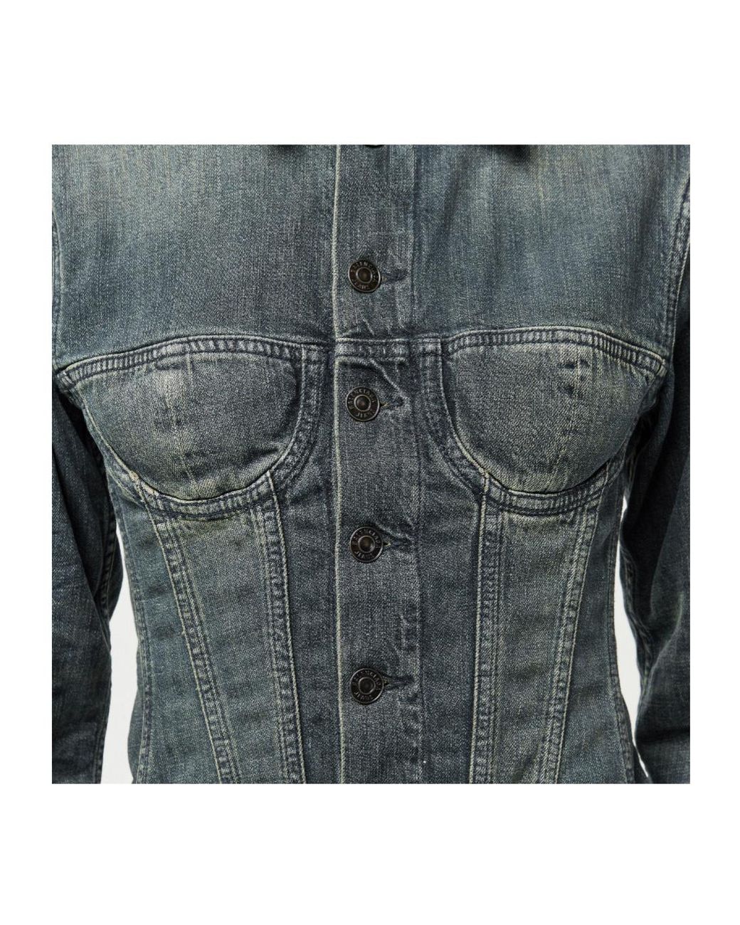 Balenciaga Blue Corseted Denim Jacket