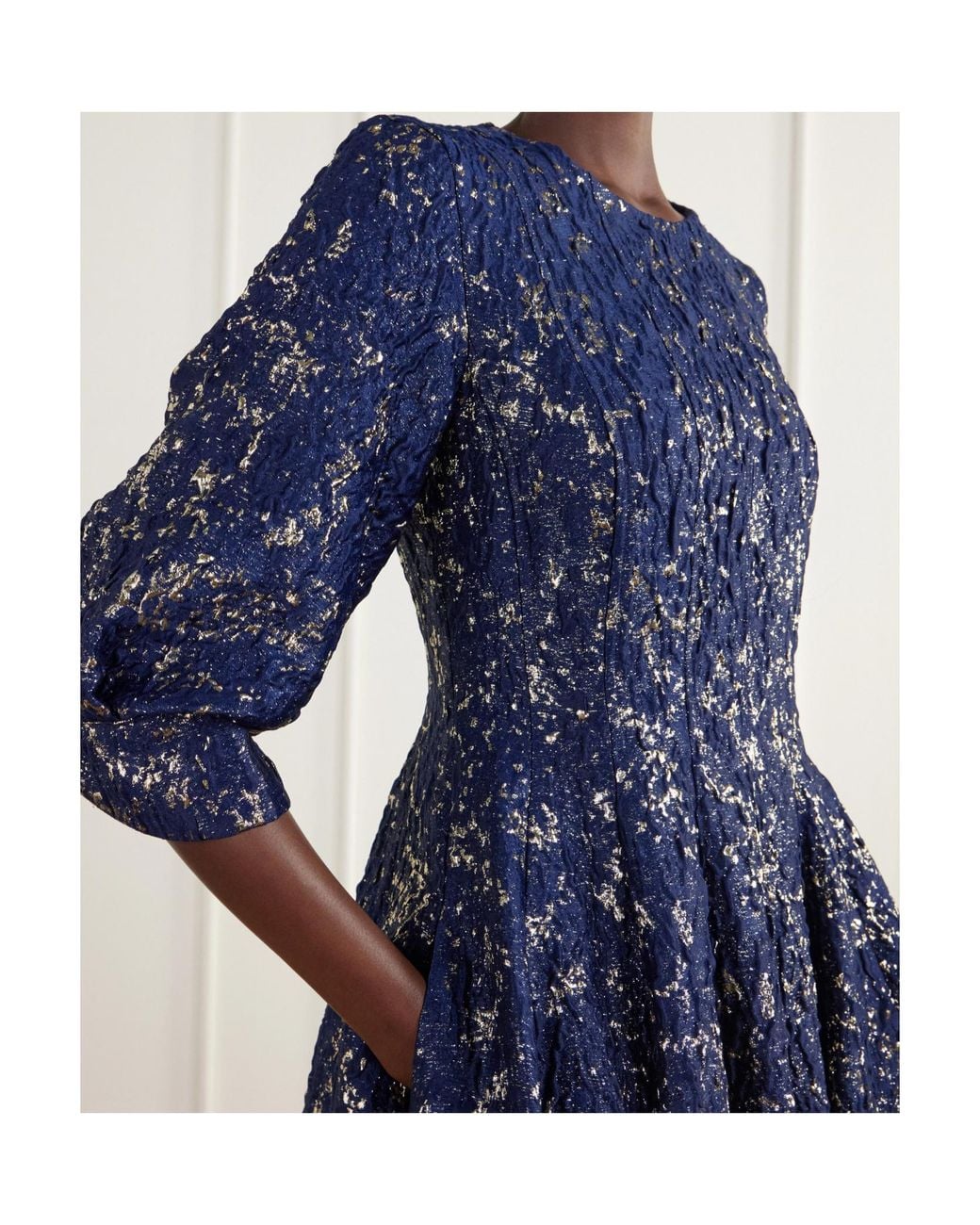 Jonathan Simkhai Blue Claravelle Floral Jacquard Gown