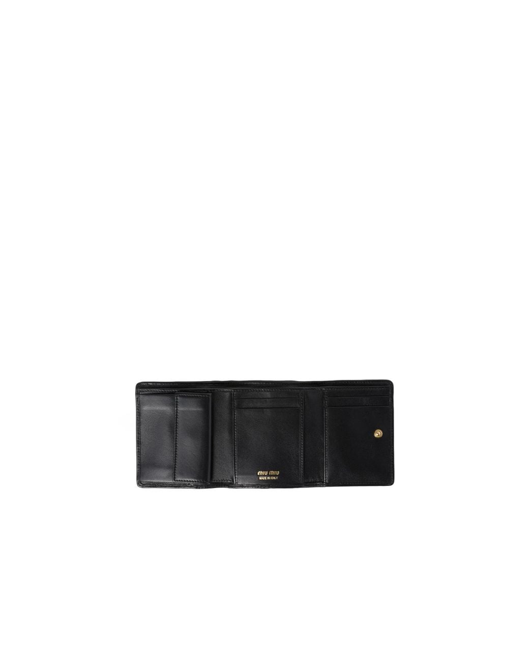 Miu Miu Black Matelassé Logo-Lettering Wallet
