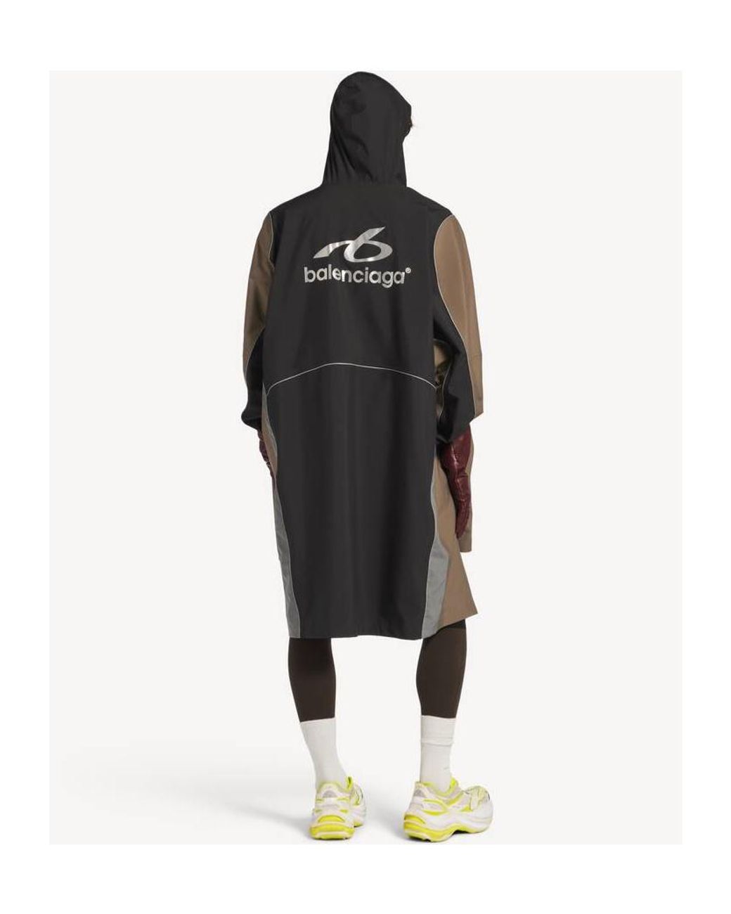 Balenciaga Black Hooded Techwear Poncho for men