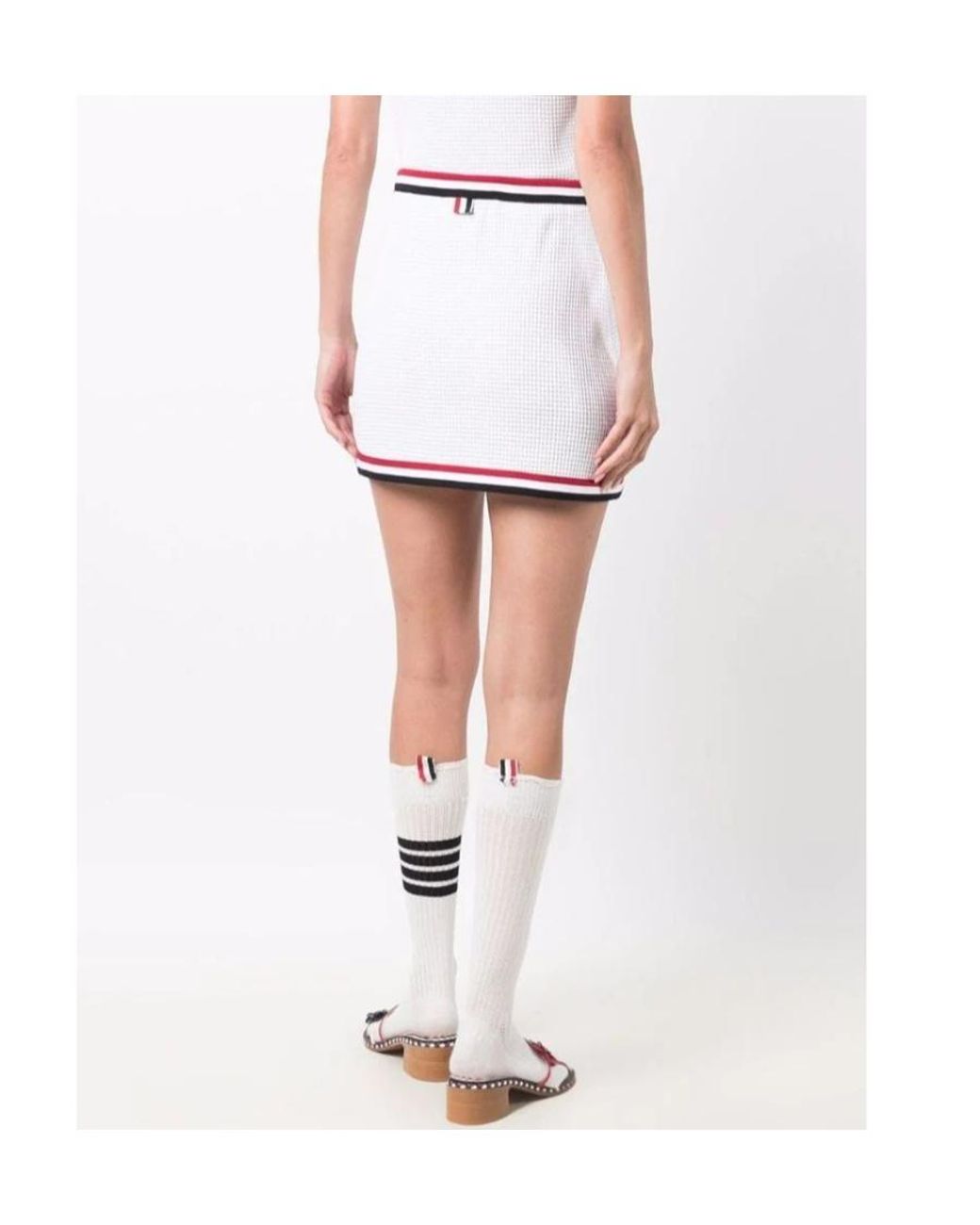 Thom Browne White Rwb Striped Wrap Skirt