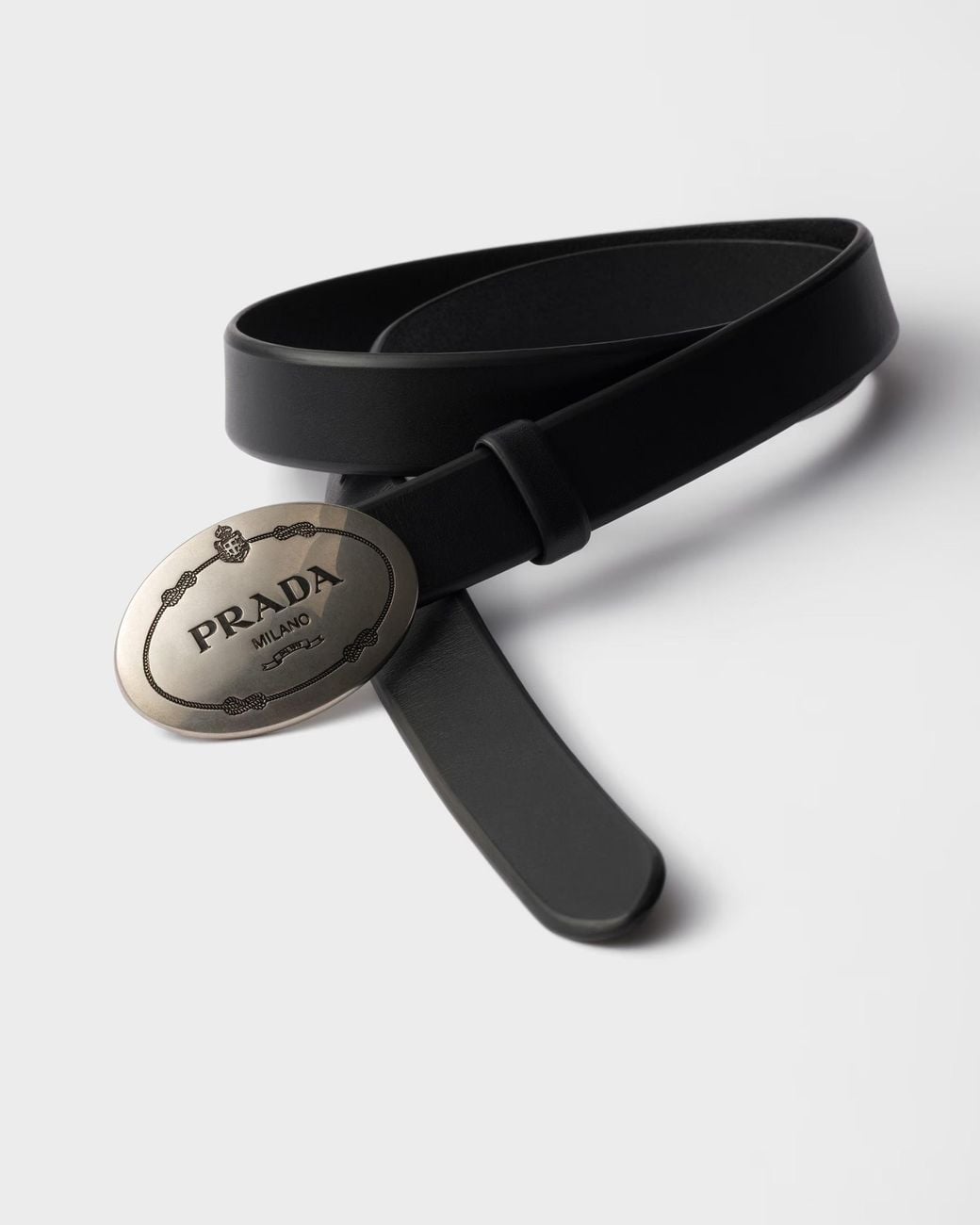 Prada White Leather Belt