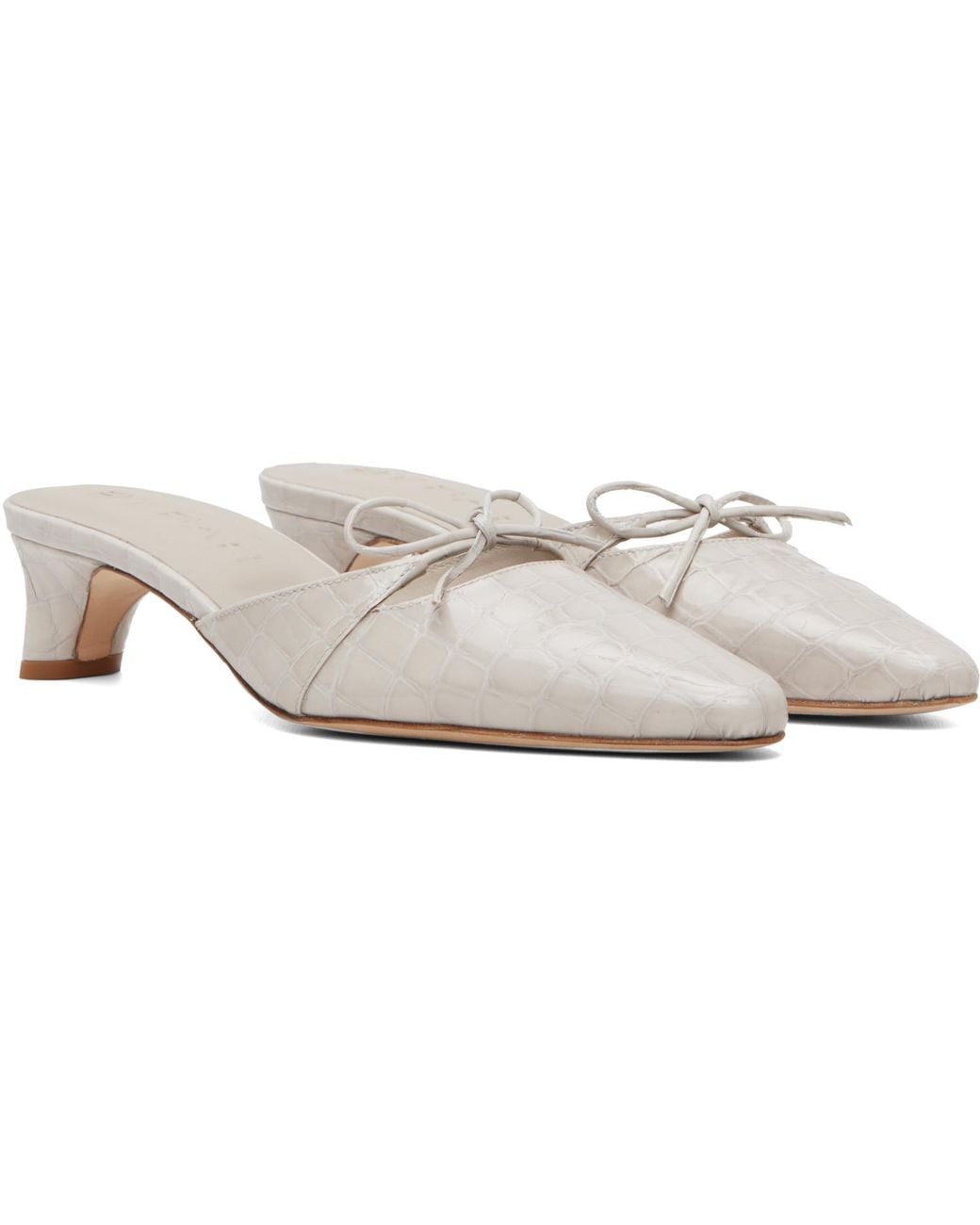 By Far White Babybow Mules
