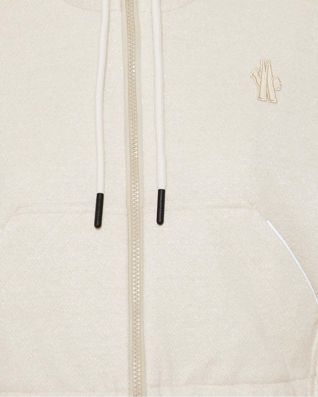 Moncler White Zip-Up Hoodie