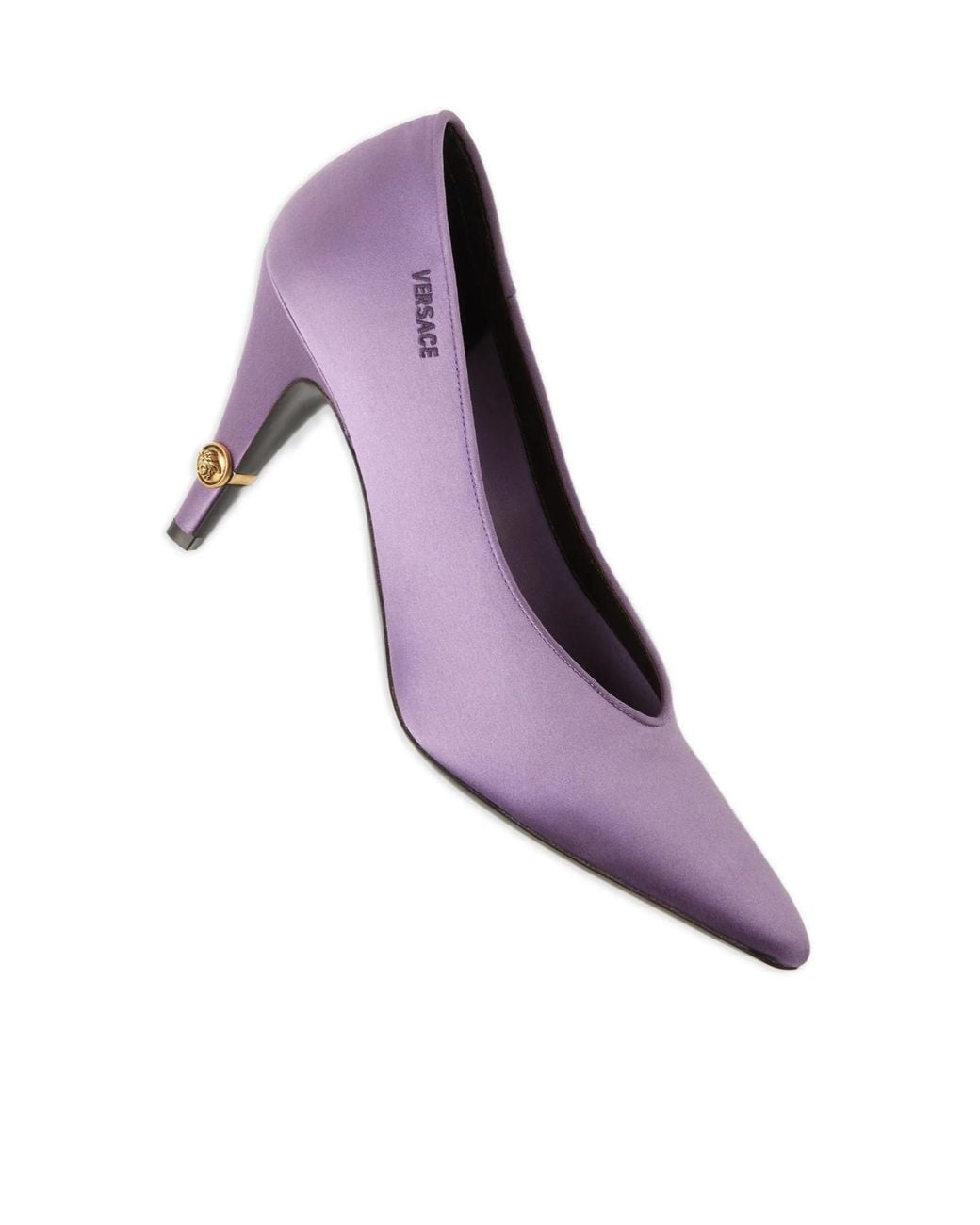 Versace Purple Gianni Satin Pumps 90 Mm
