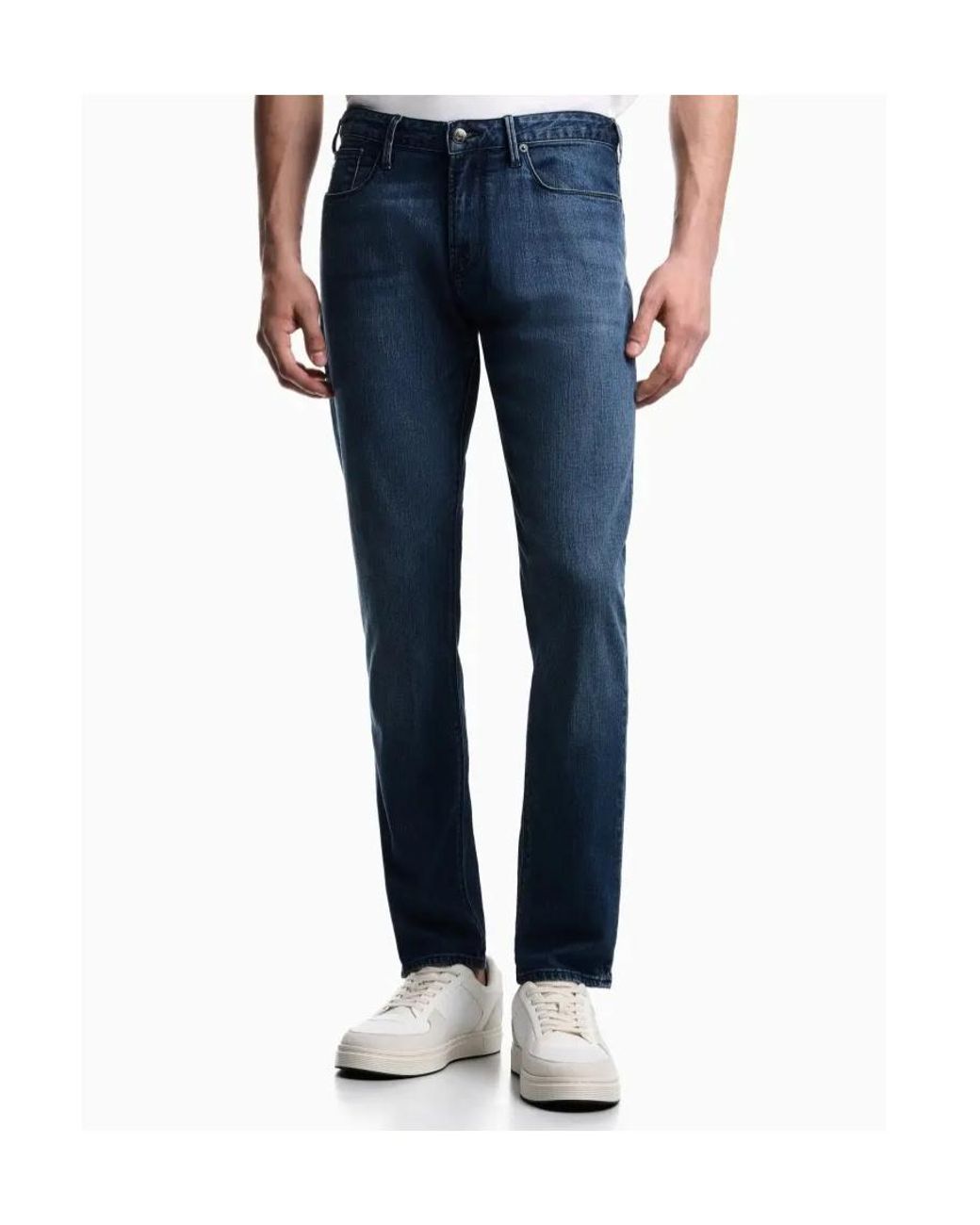 Emporio Armani Blue Five-Pocket Straight Jeans for men