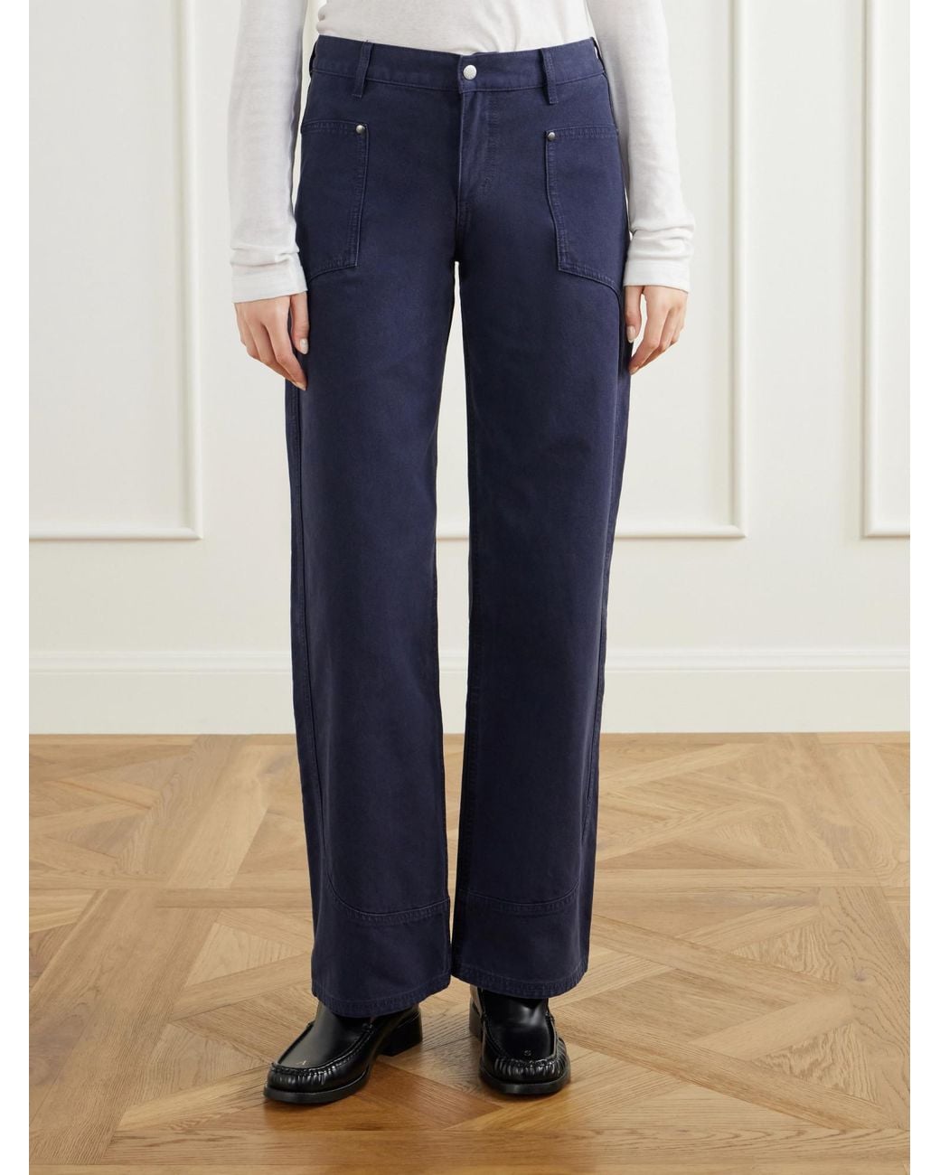 Still Here Blue Supply Paneled Mid-Rise Straight-Leg Jeans