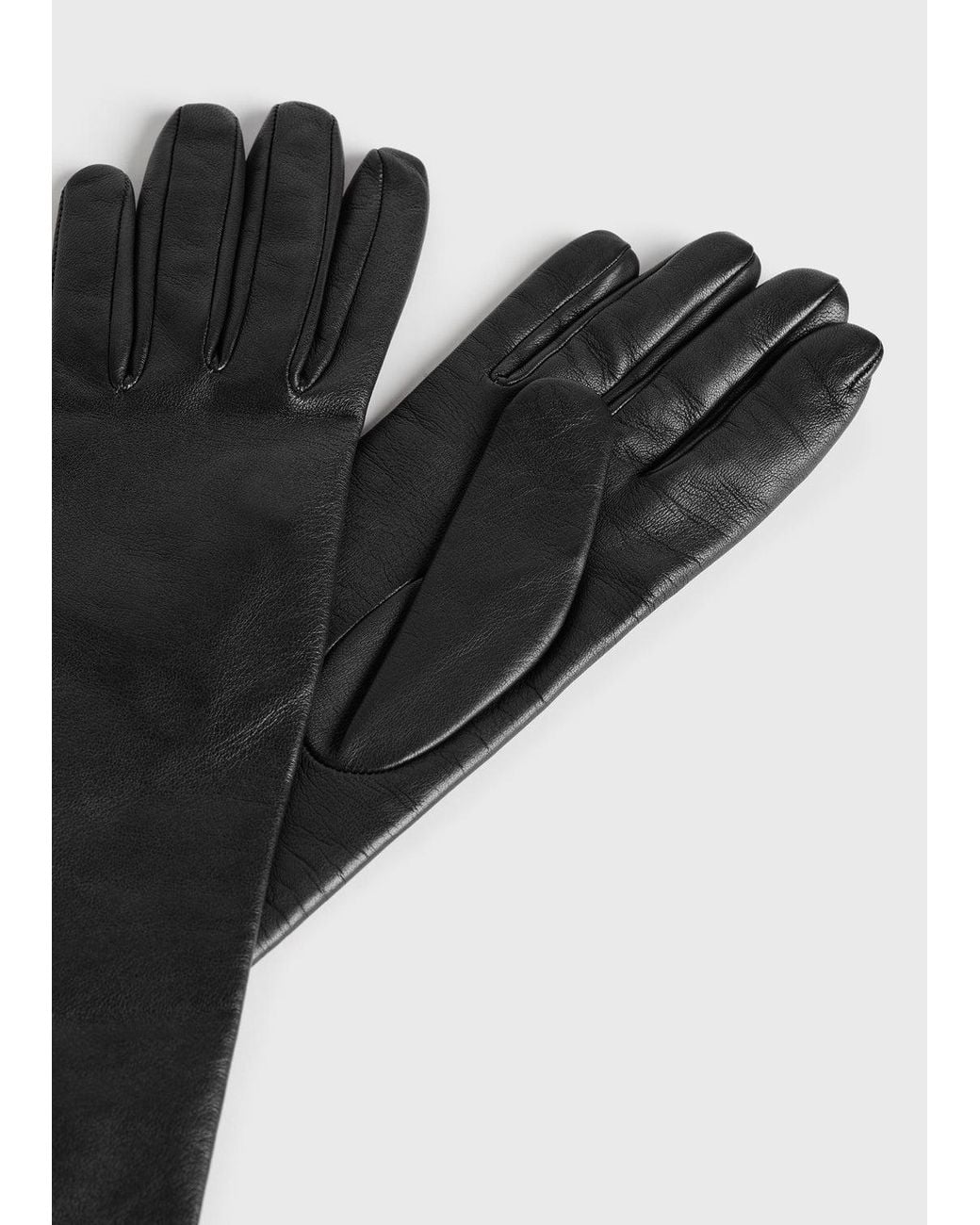 Totême Black Extra-Long Leather Gloves