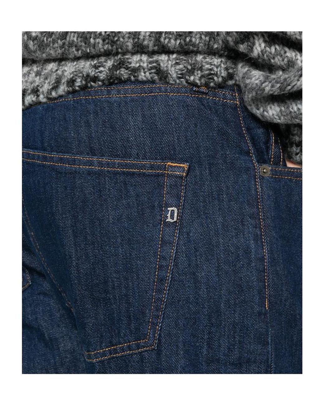 Dondup Blue Belt Loops Jeans for men