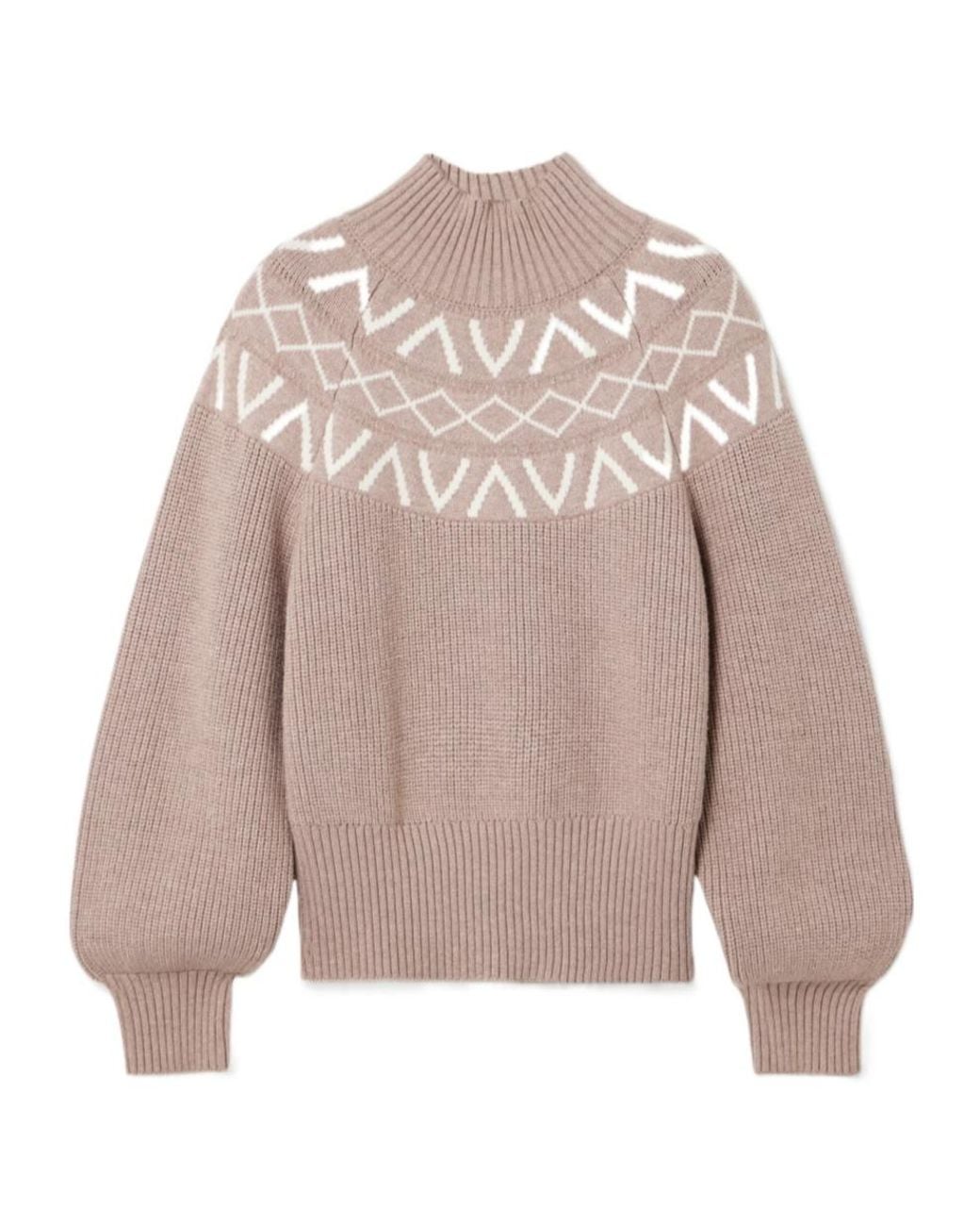 Varley Pink Marcie Fair Isle Knitted Sweater