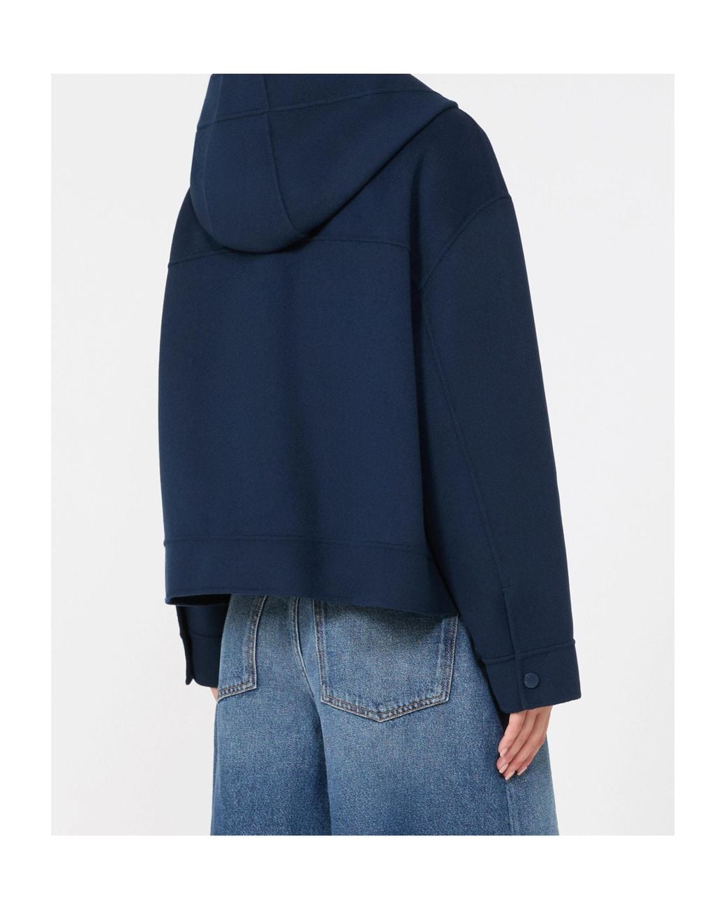 Weekend by Maxmara Blue Relaxed Fit Hooded Coat