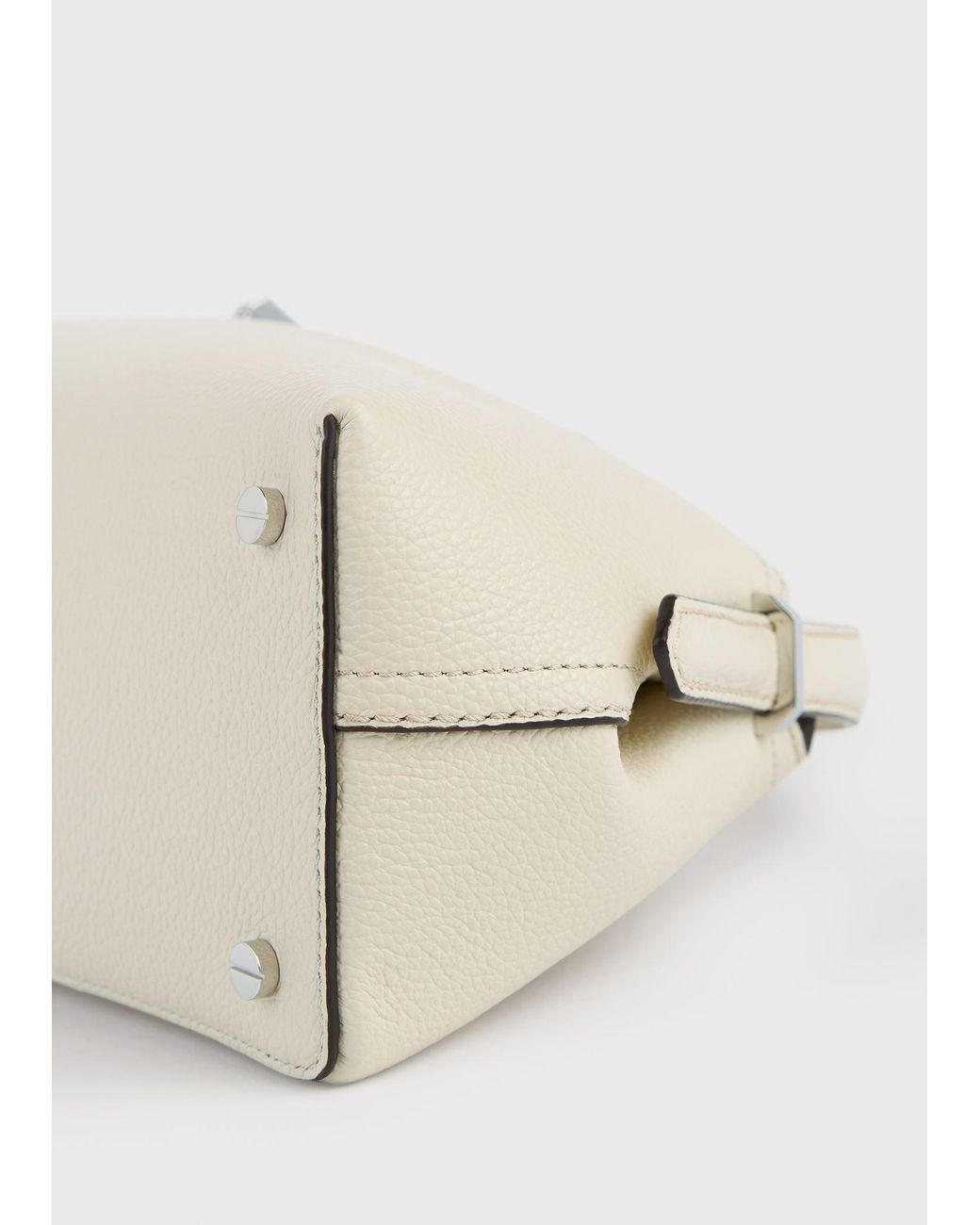 Totême  Natural Totême T-Lock Embroidered Top Handle Bag