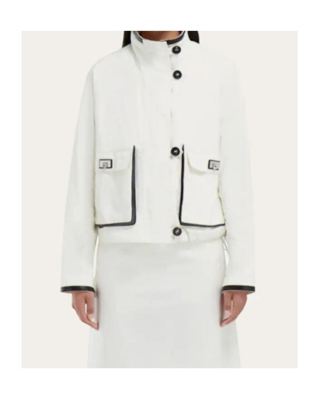 Ferragamo White Button-Fastening Jacket