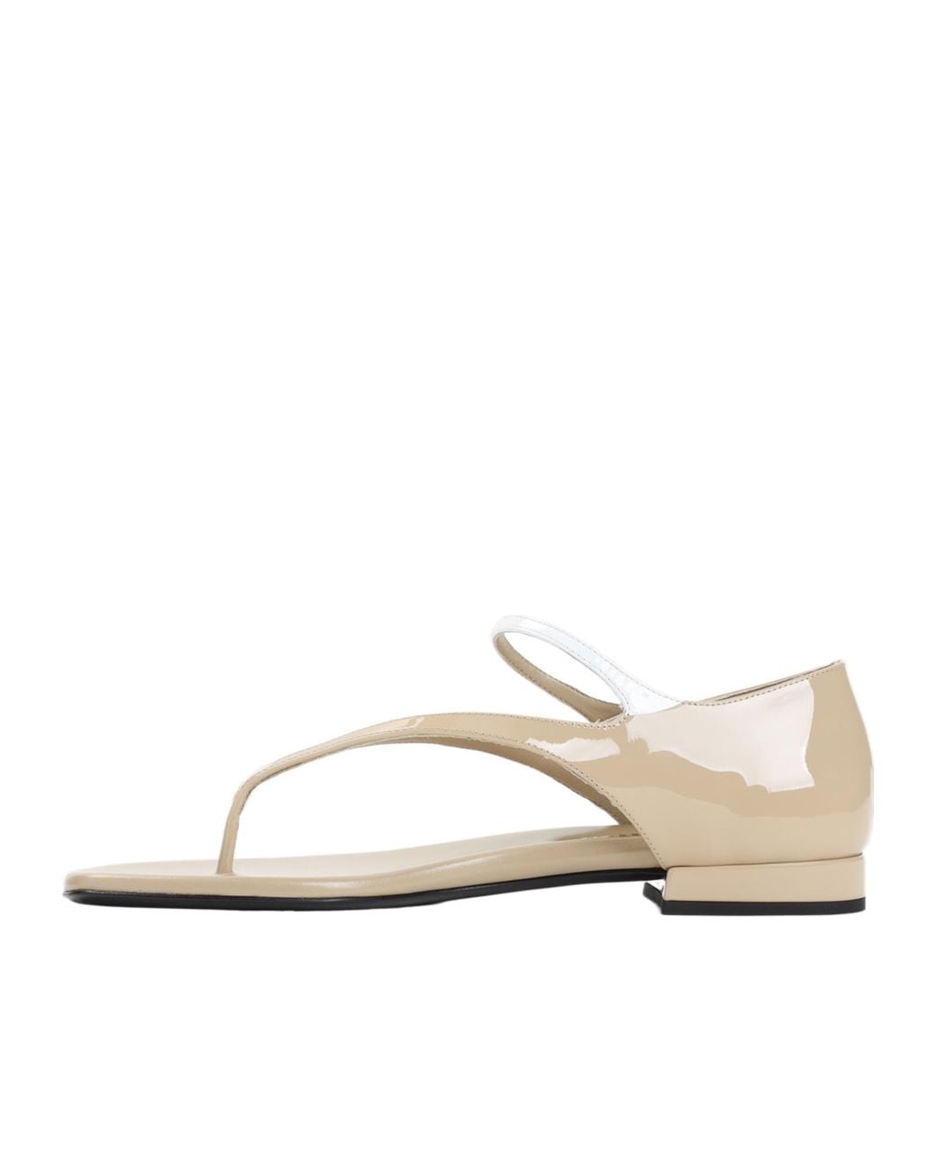 Miu Miu White Two-Tone Patent-Leather Sandals