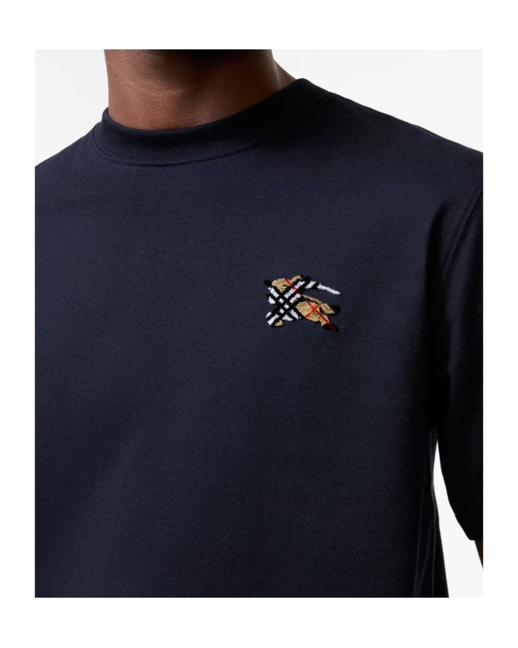 Burberry Black Logo Detailed Crewneck T-Shirt for men