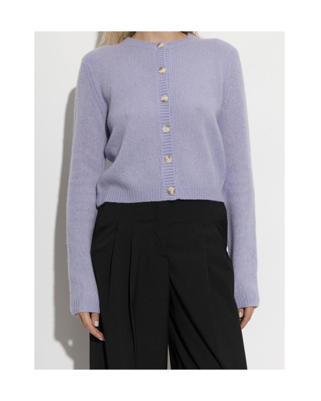 Lisa Yang Purple Felicia Button-Up Cardigan
