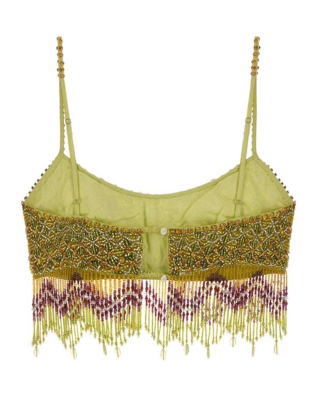 Bode Green Beaded Hem Top