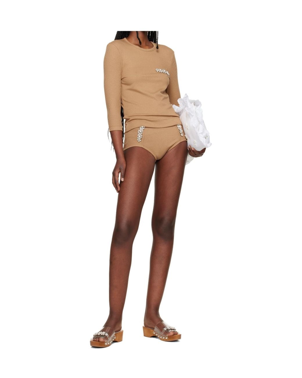 Simone Rocha Brown Sculpt Briefs