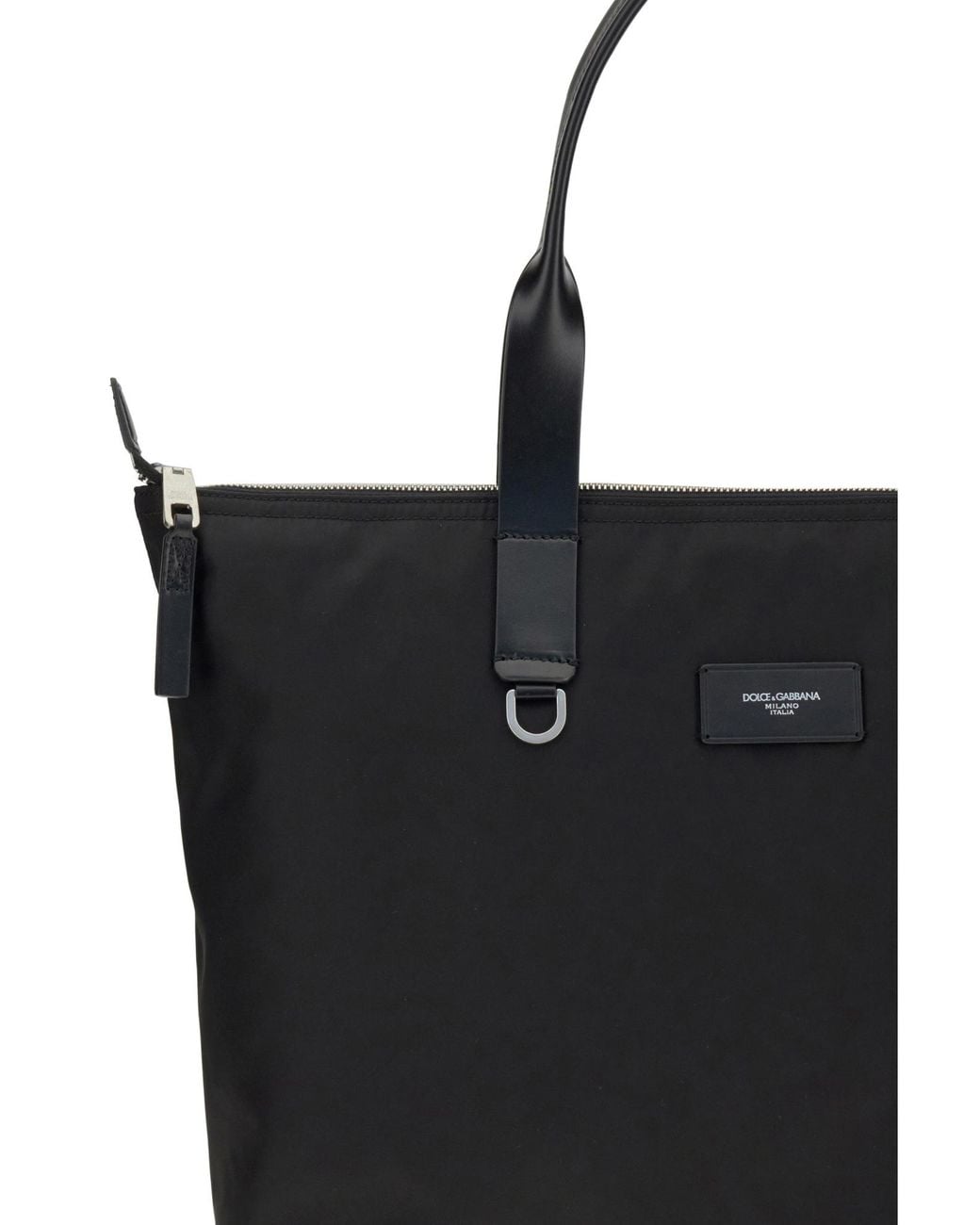 Dolce & Gabbana Black Logo Patch Shopping Bag for men