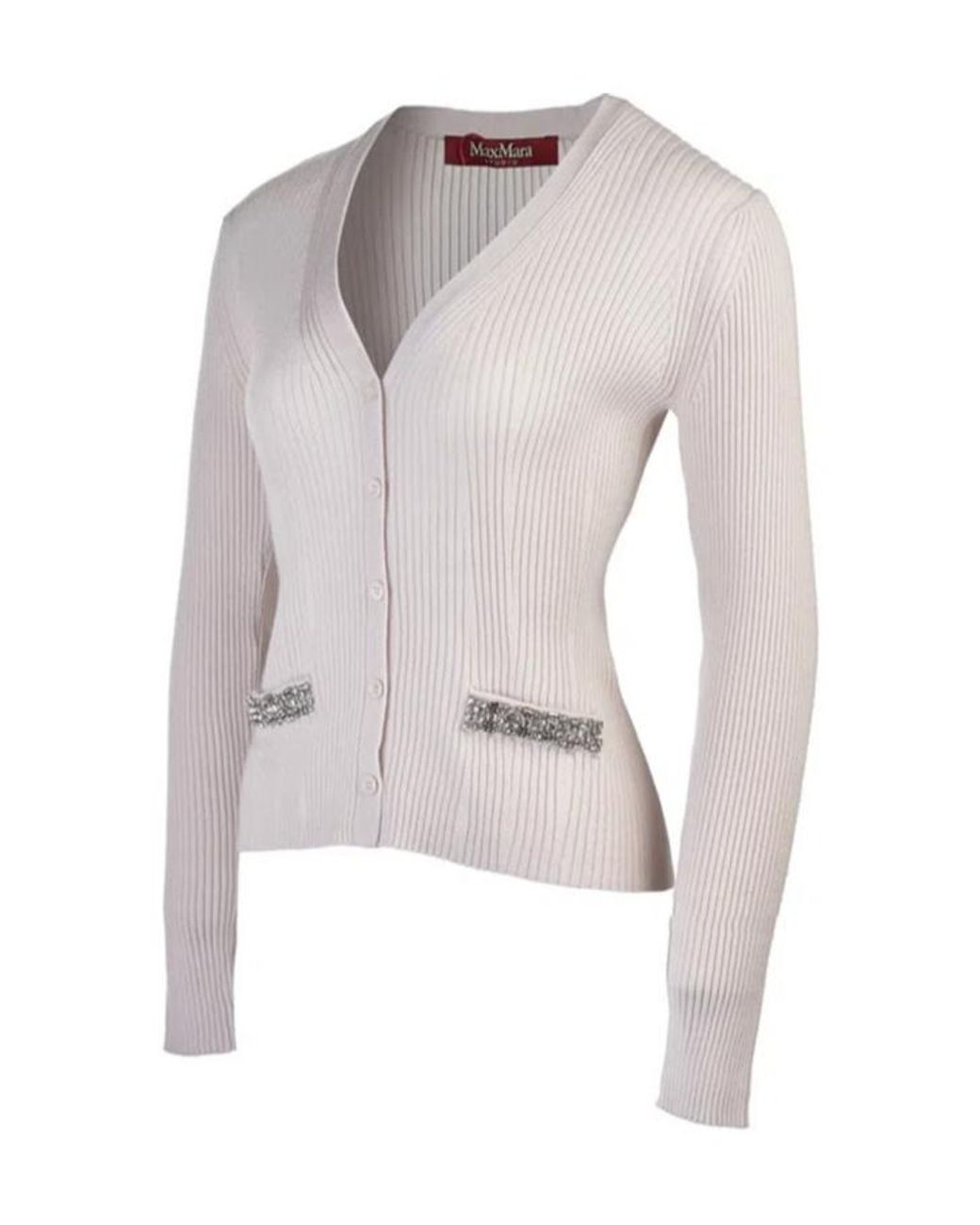 Max Mara Multicolor V-Neck Long-Sleeved Sweater
