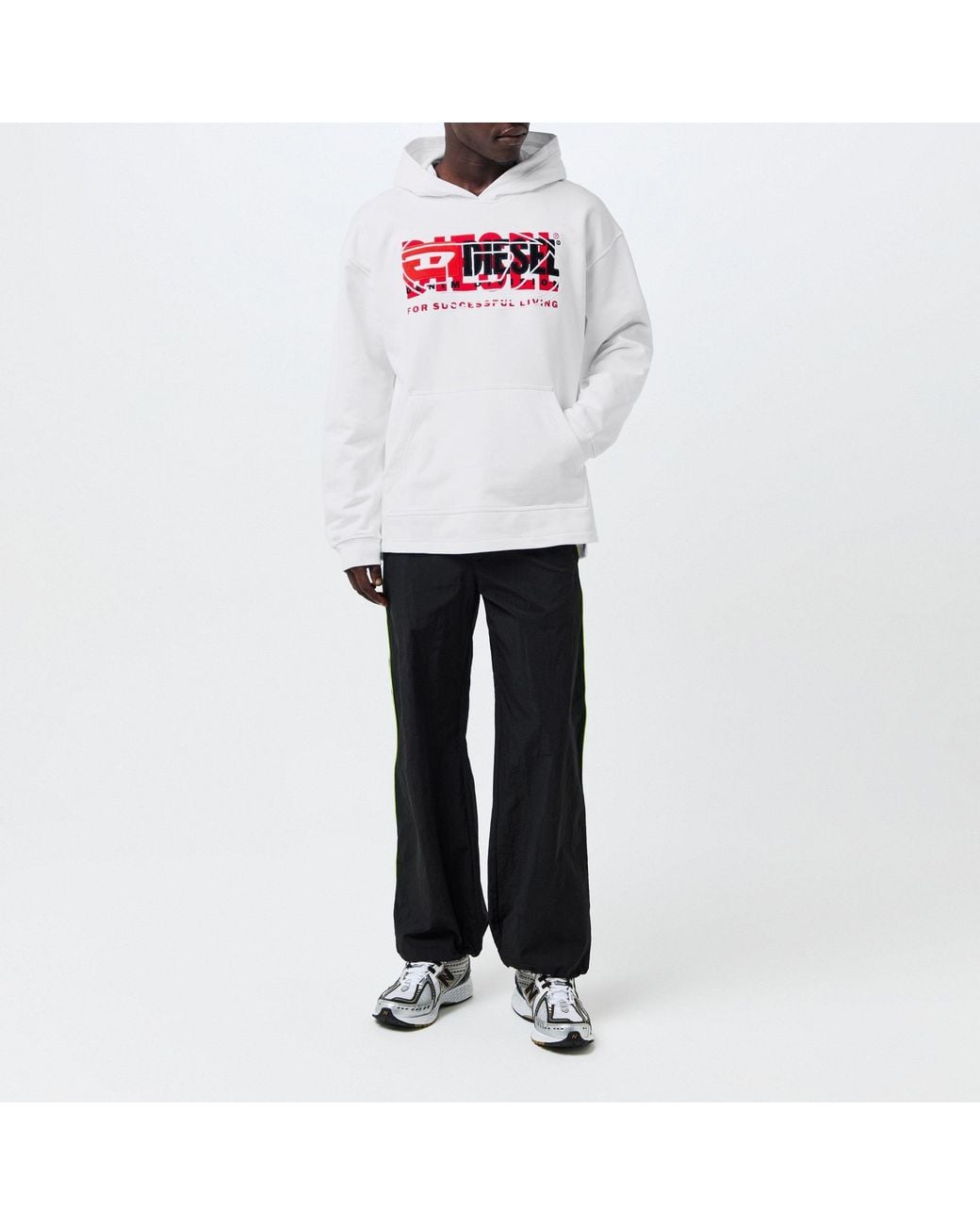 DIESEL White Crew Neck Sweatshirt for men