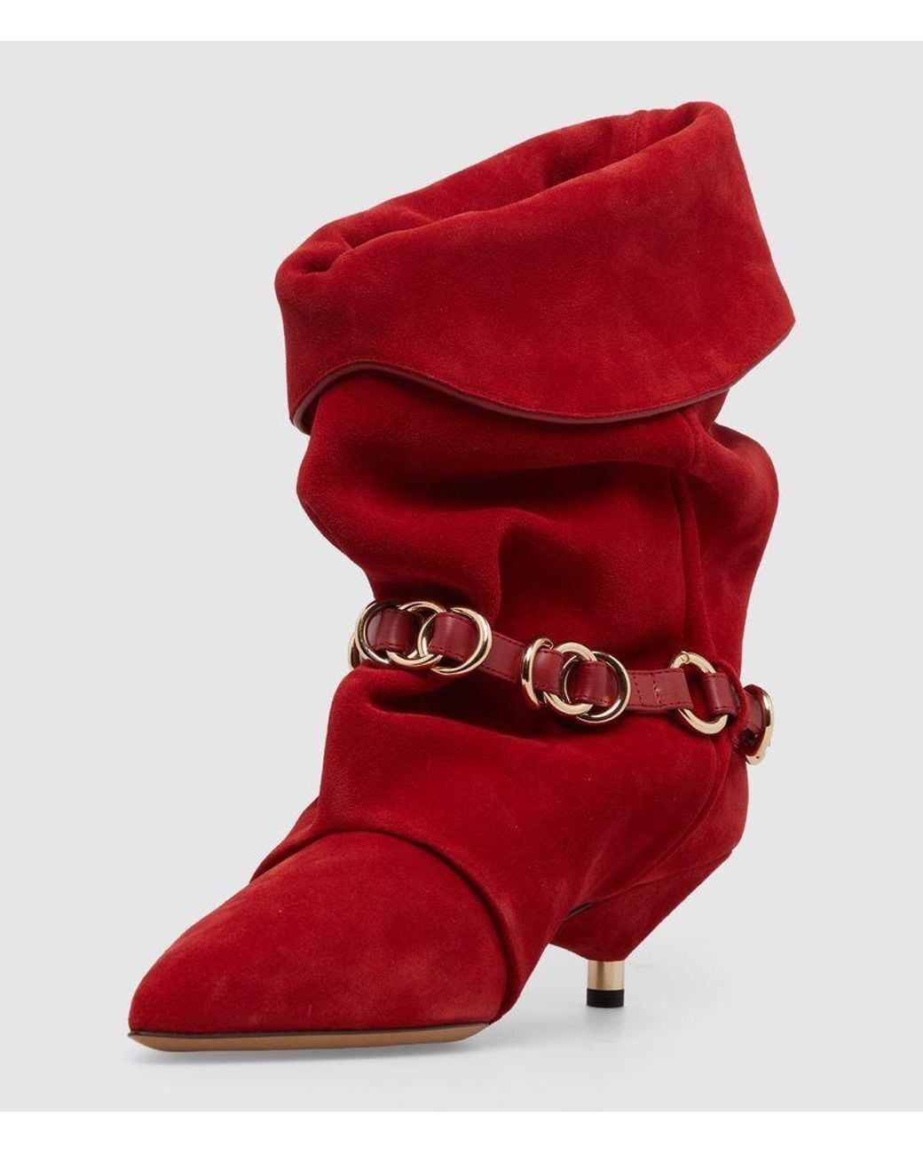 Isabel Marant Red Pointed Toe Ankle Boots