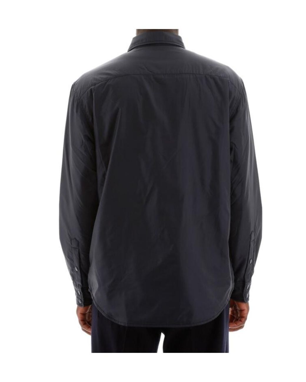 Aspesi Blue Chest-Pocketed Buttoned Shirt Jacket for men