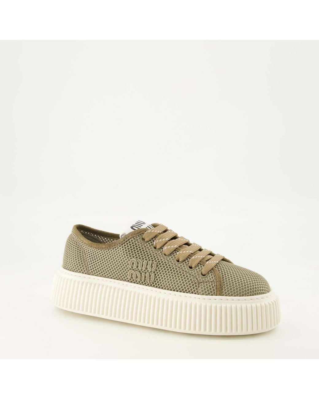 Miu Miu Multicolor Mesh Platform Sneakers