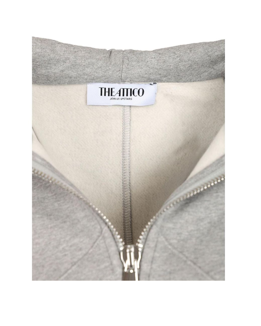 The Attico Gray The Cropped Zip-Up Hoodie