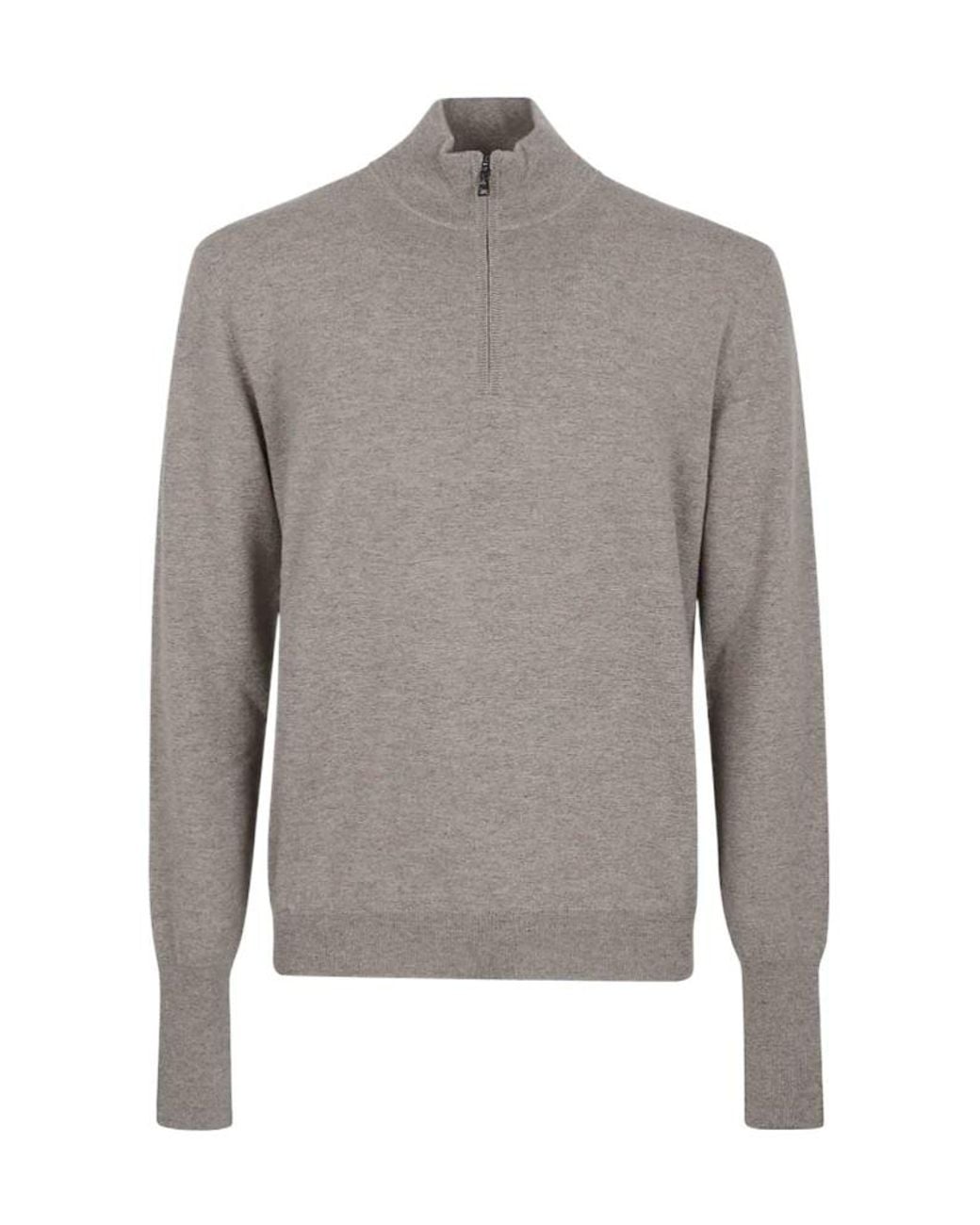 Ballantyne Gray Half Zip Sweater for men