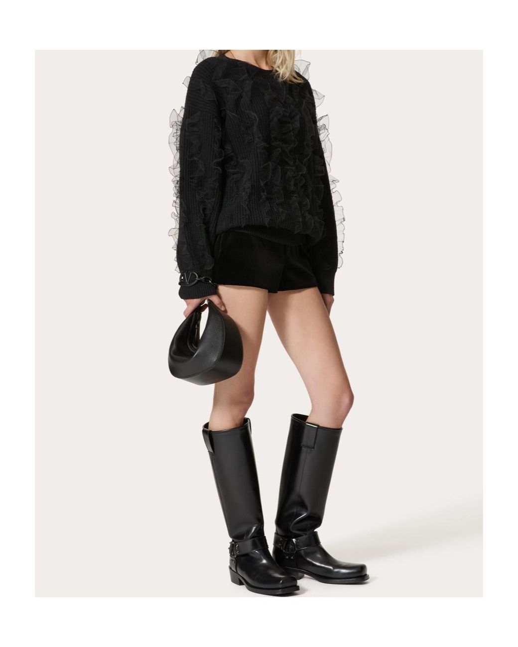 Valentino Black Embroidered Wool Jumper