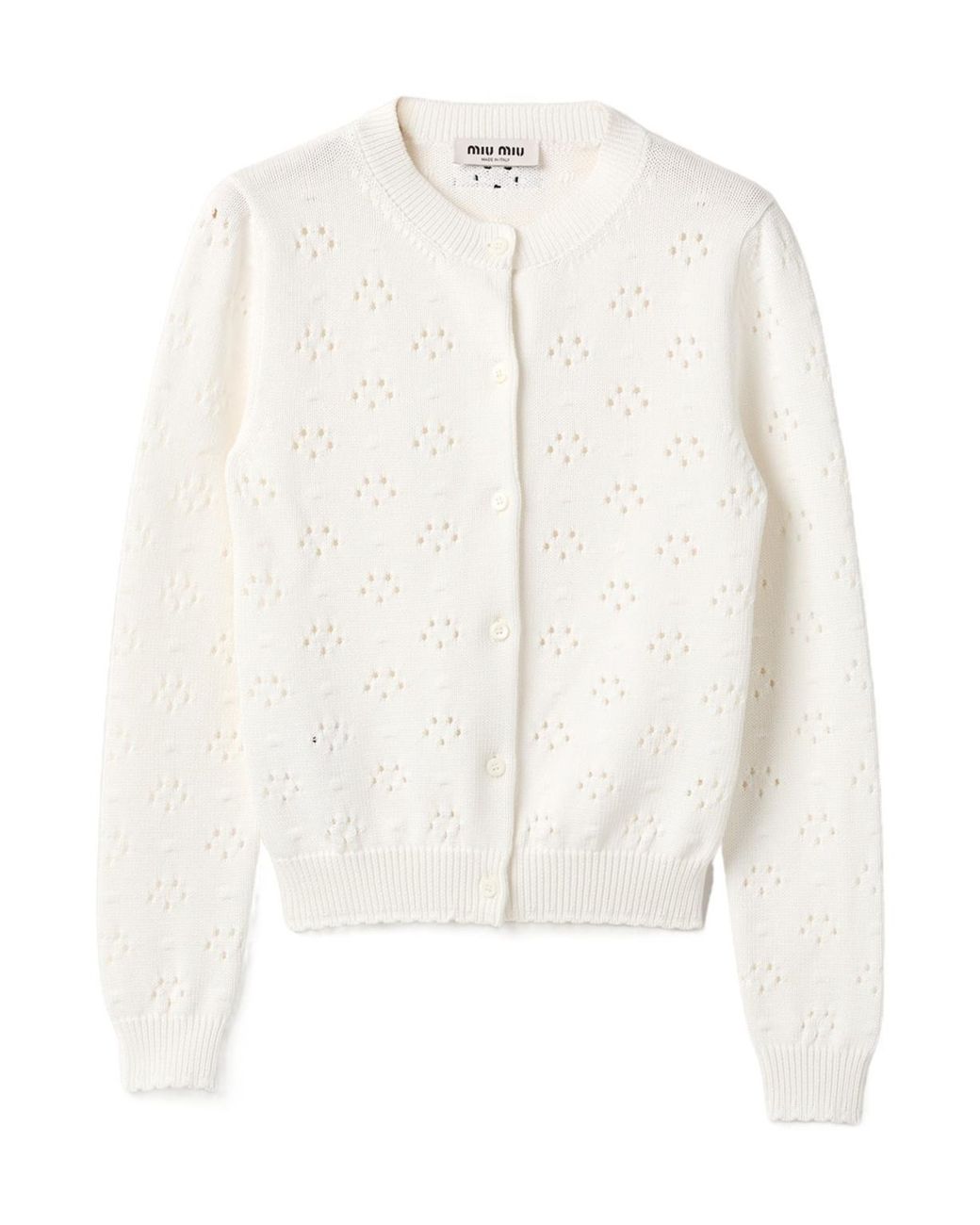 Miu Miu White Cotton Cardigan