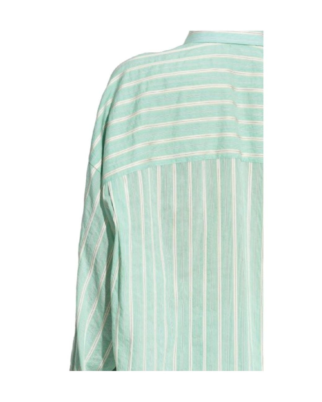 Balenciaga Green Striped Long-Sleeved Shirt