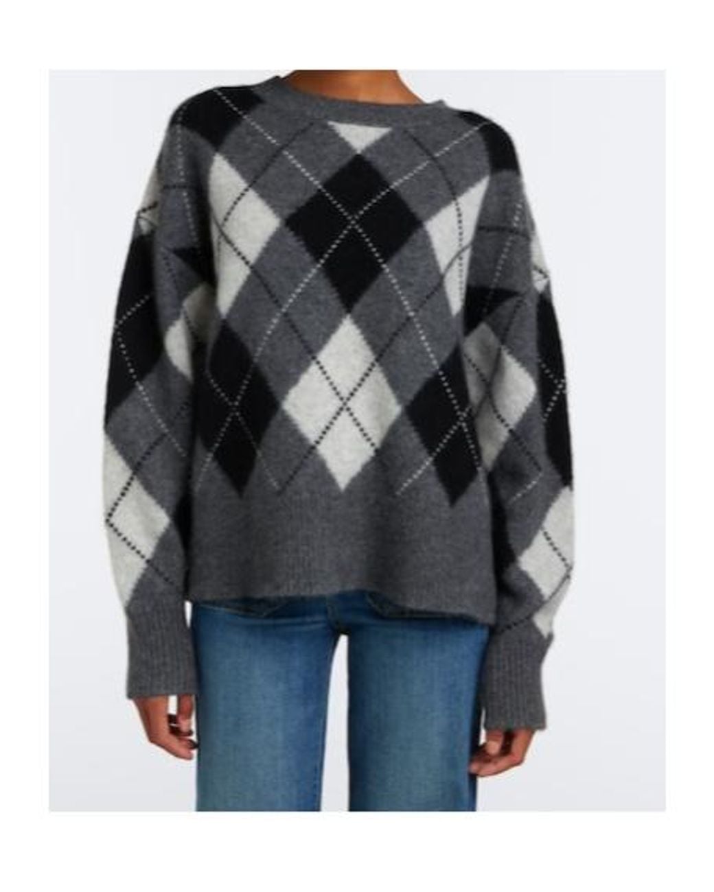 Nili Lotan Gray Donnika Diamond-Pattern Sweater