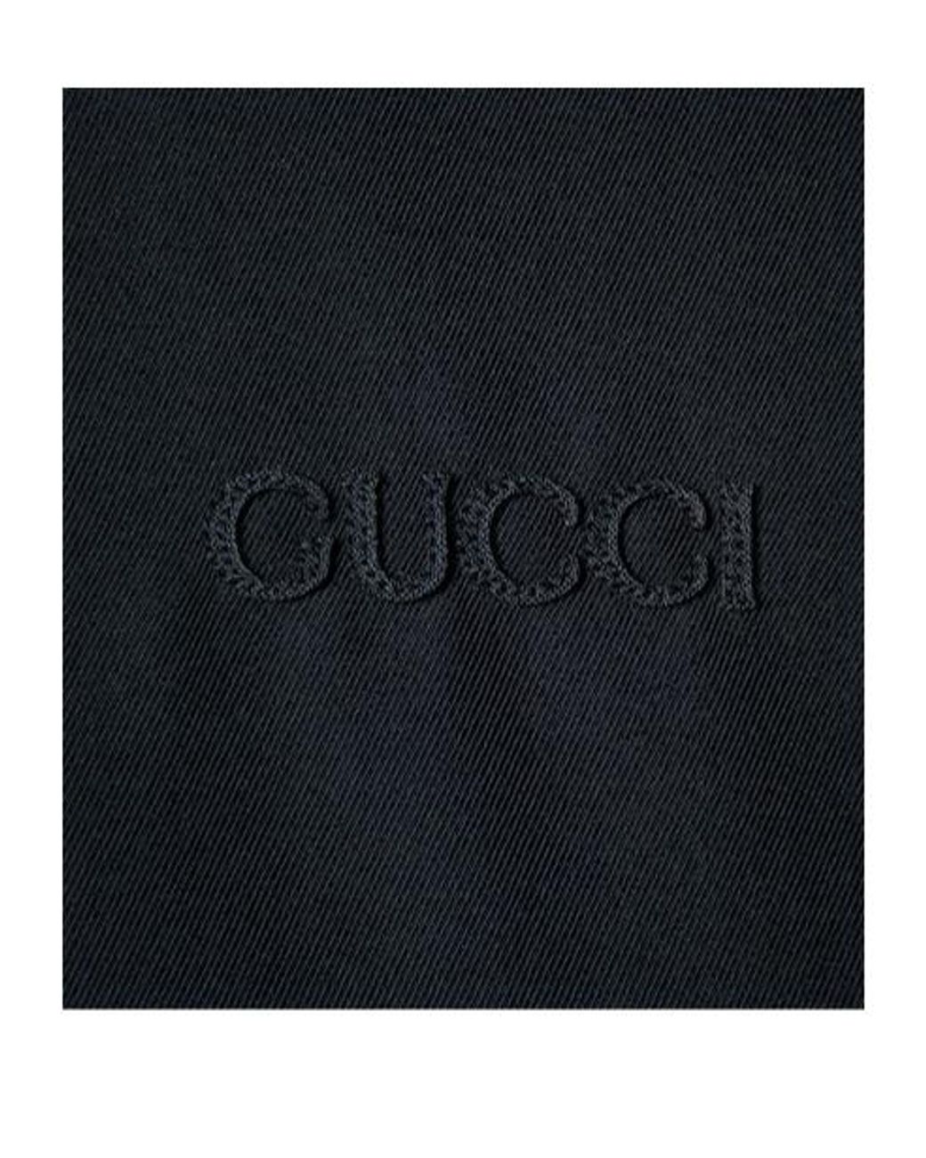 Gucci Blue Embroidered Twill Jacket for men