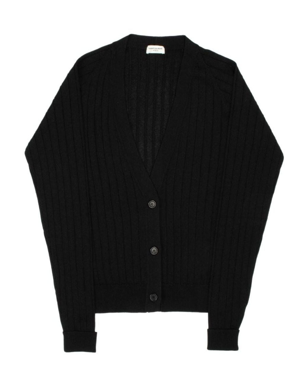 Saint Laurent Black V-Neck Knitted Cardigan
