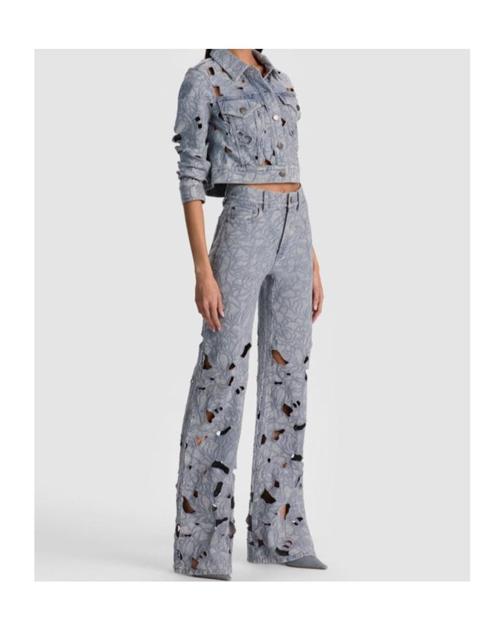 Alice + Olivia Blue Belt-Loop Jeans