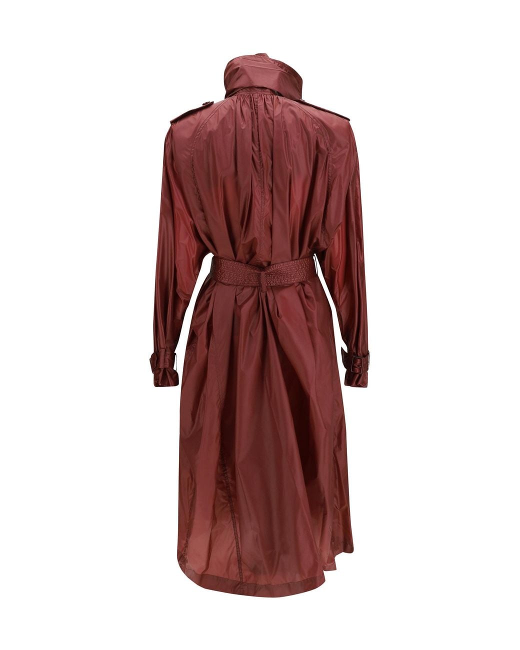 Saint Laurent Red Lavallière Double-Breasted Trench Coat