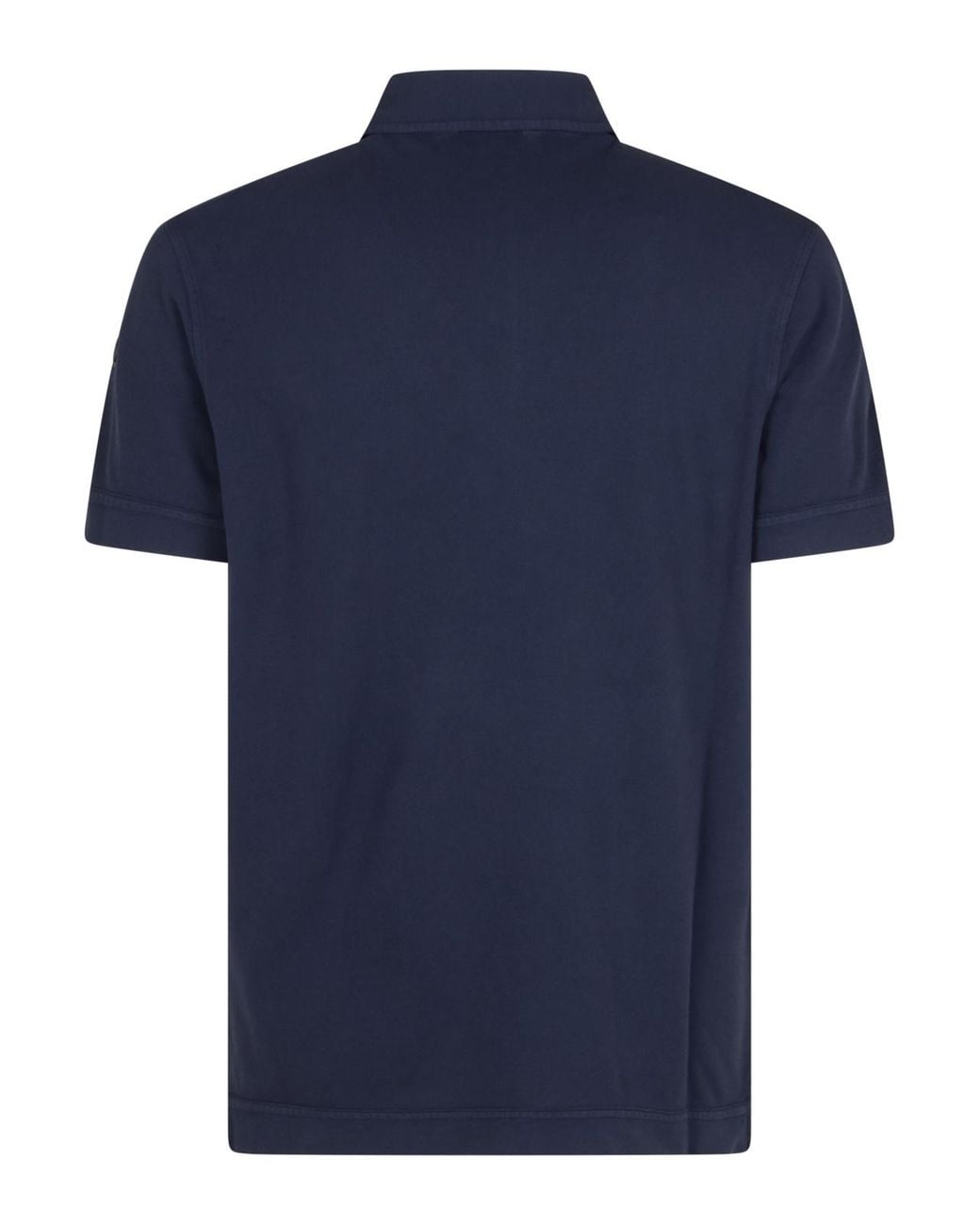 Moncler Blue Logo Patch Short-Sleeved Polo Shirt for men